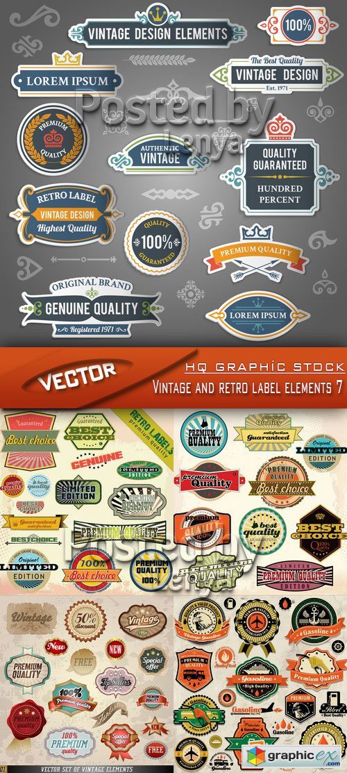 Stock Vector - Vintage and retro label elements 7