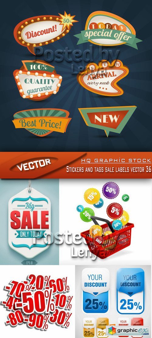 Stock Vector - Stickers and tags sale labels vector 36