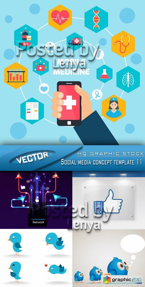 Stock Vector - Social media concept template 11