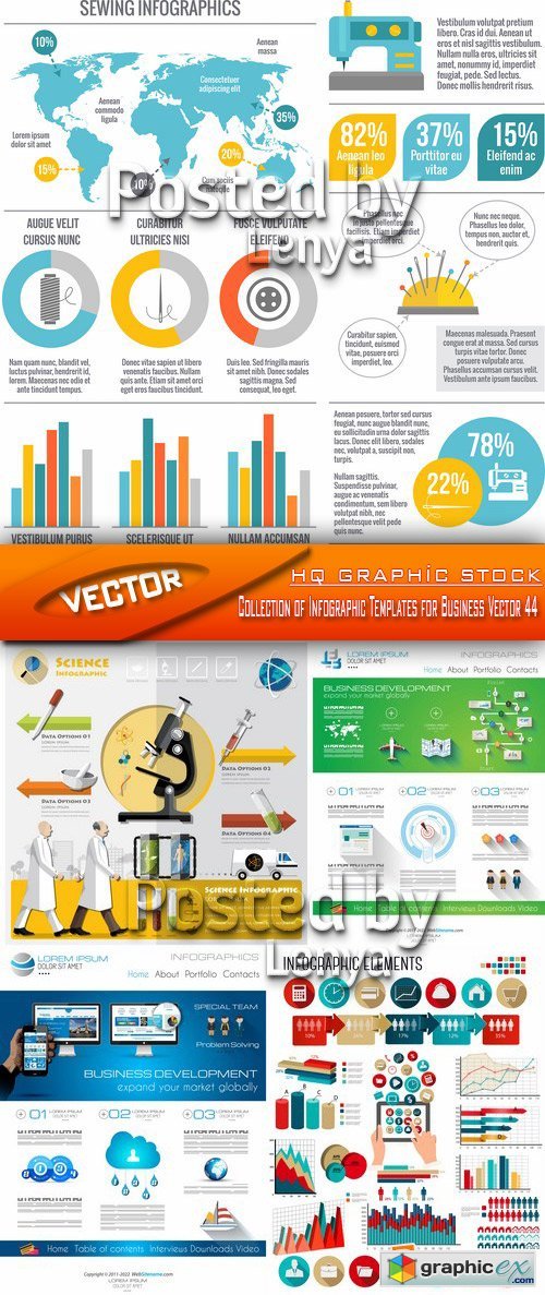 Stock Vector - Collection of Infographic Templates for Business Vector 44