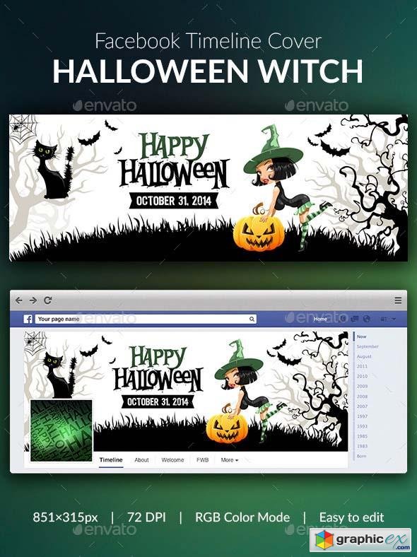 Halloween Witch Facebook Cover  9225688