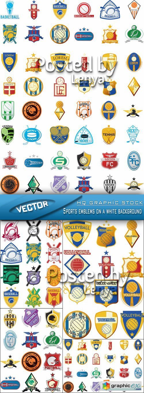Sports emblems on a white background