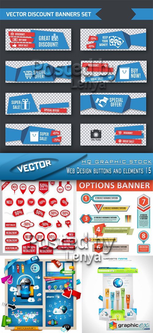 Stock Vector - Web Design buttons and elements 15