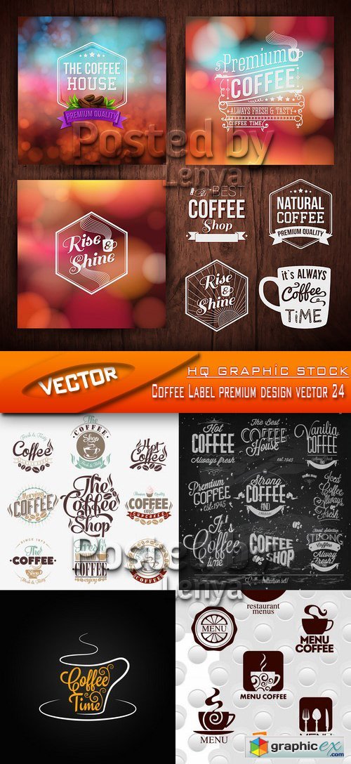 Stock Vector - Coffee Label premium design vector 24