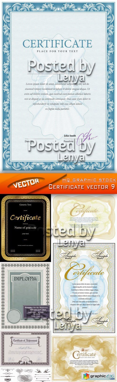 Stock Vector - Certificate vector 9