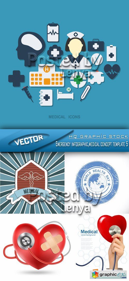 Stock Vector - Emergency infographic,medical concept template 5