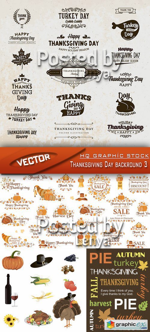 Stock Vector - Thanksgiving Day backround 3