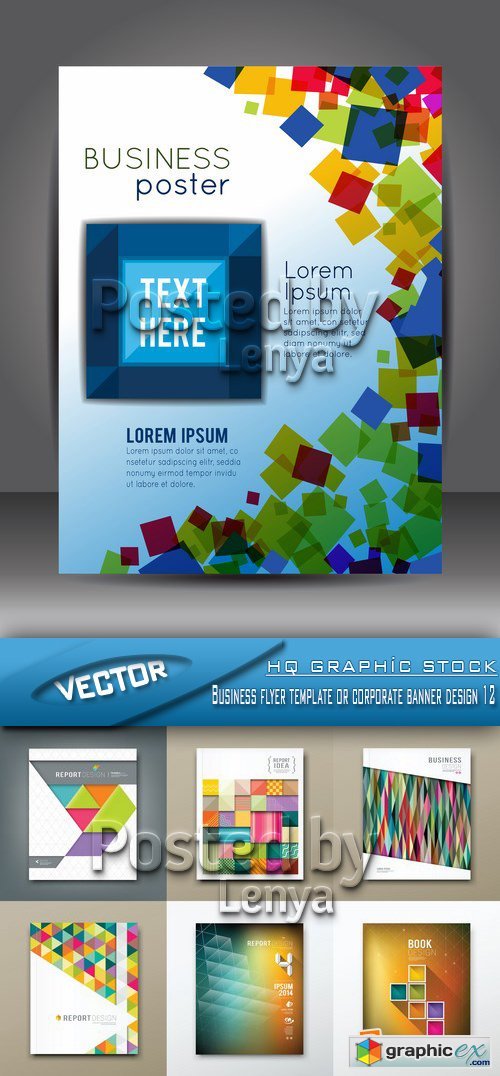 Stock Vector - Business flyer template or corporate banner design 12