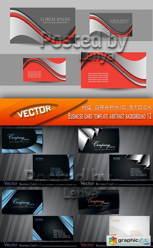 Stock Vector - Business card template abstract background 12