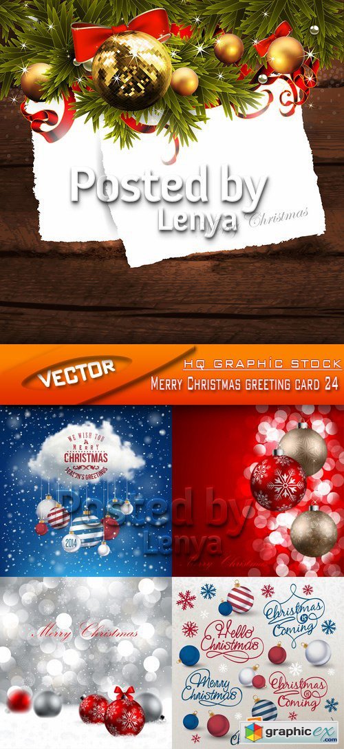Stock Vector - Merry Christmas greeting card 24