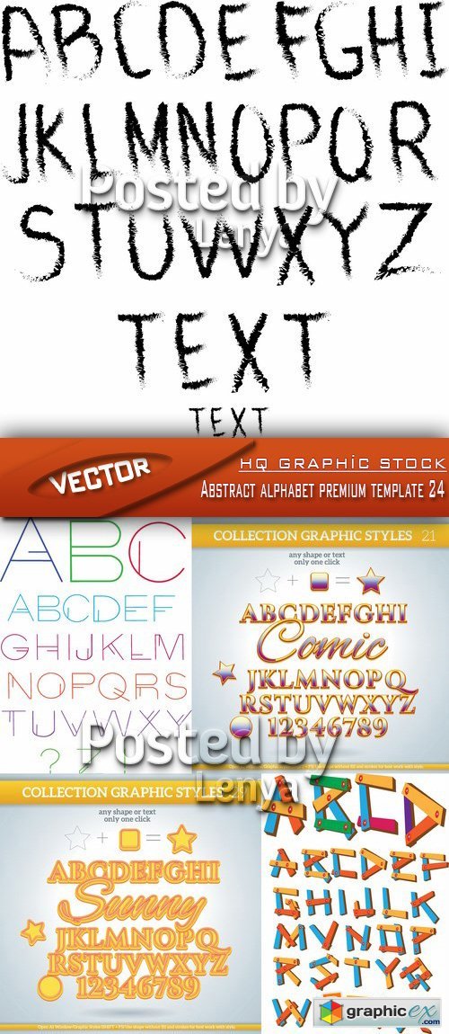 Stock Vector - Abstract alphabet premium template 24
