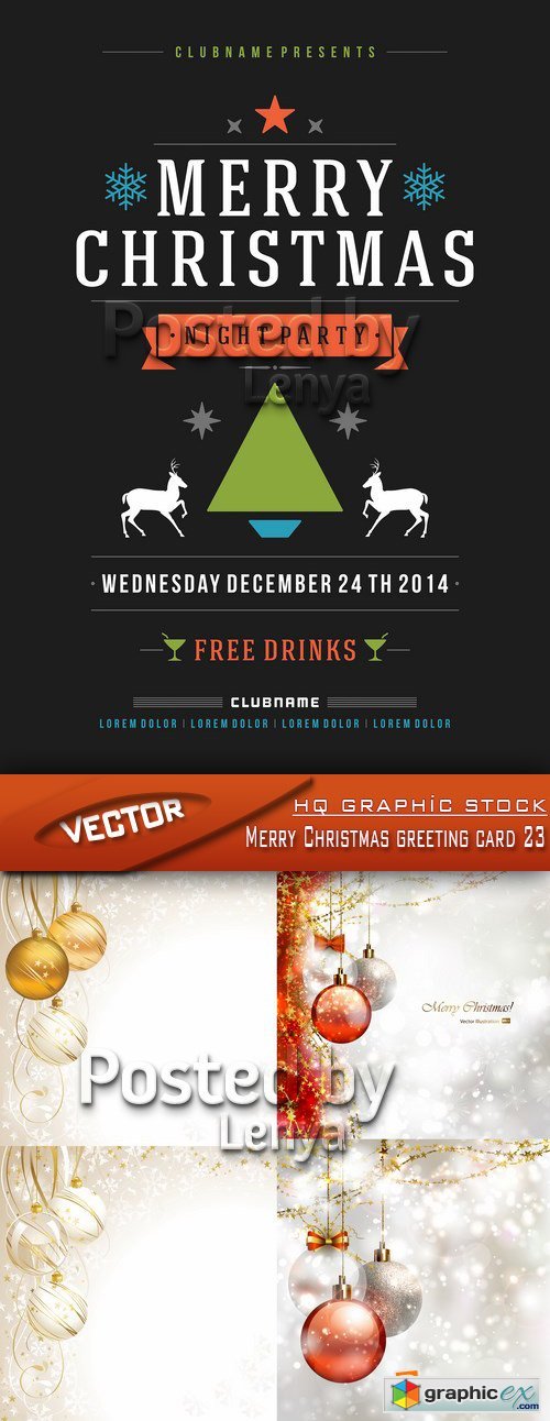 Stock Vector - Merry Christmas greeting card 23