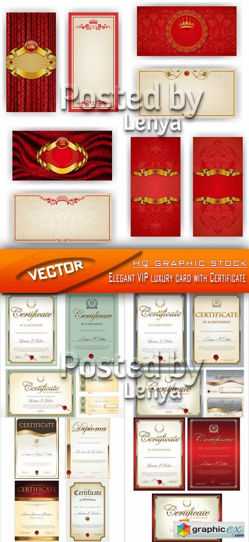 Stock Vector - Elegant VIP luxury card with Certificate
