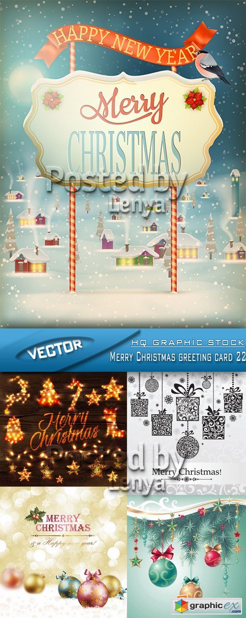 Stock Vector - Merry Christmas greeting card 22