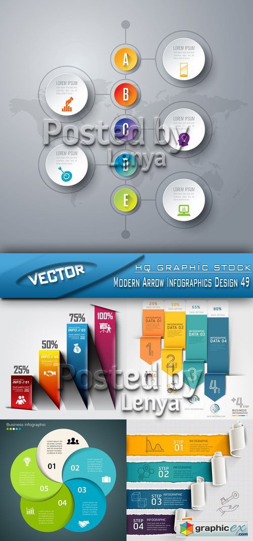 Stock Vector - Modern Arrow Infographics Design 49