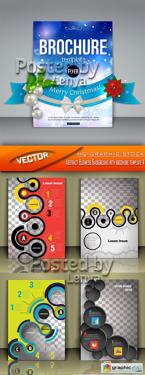 Stock Vector - Abstract Business Background with brochure template 4