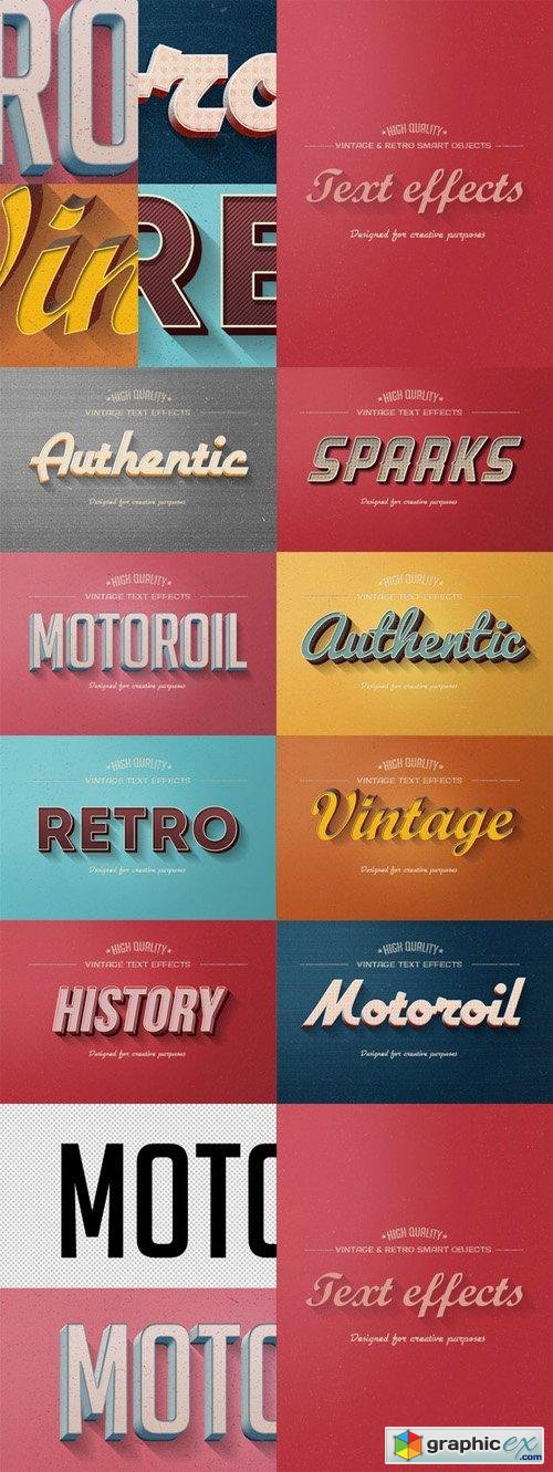 Retro Vintage Text Effects 77337
