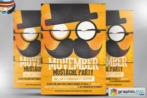 Movember Mustache Party Flyer 92910