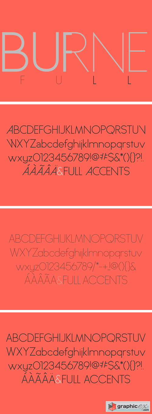 Burne Font Family - 3 Fonts for $12