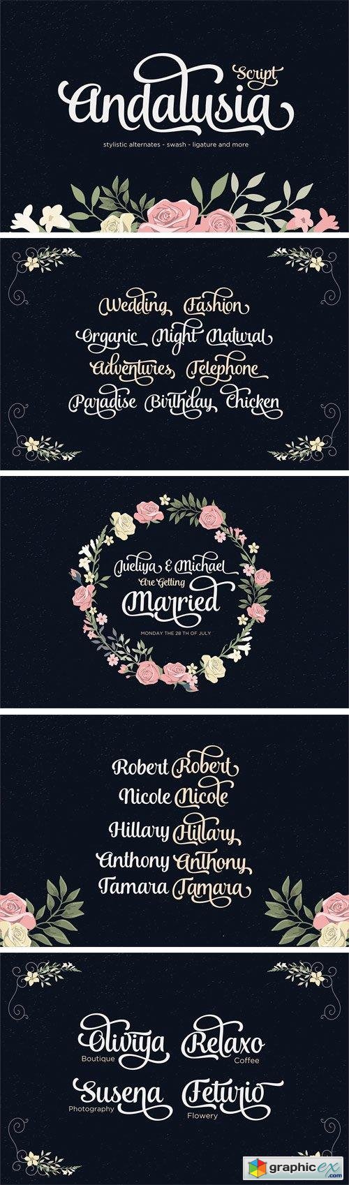 Andalusia Script Font for $20