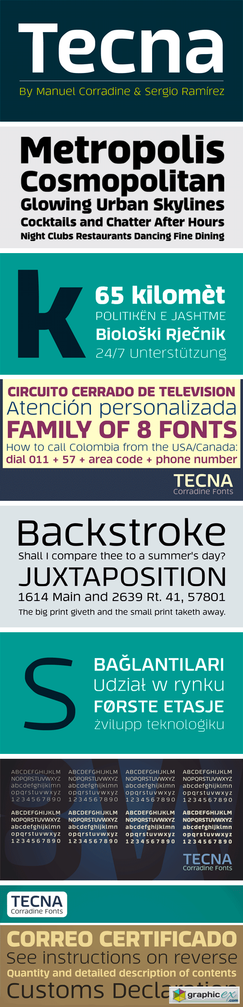 Tecna Font Family - 8 Fonts for $100