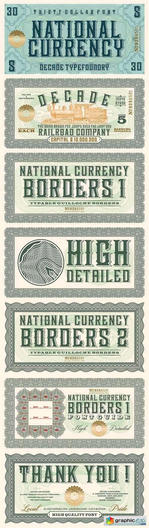 National Currency Font Family - 3 Fonts for $40