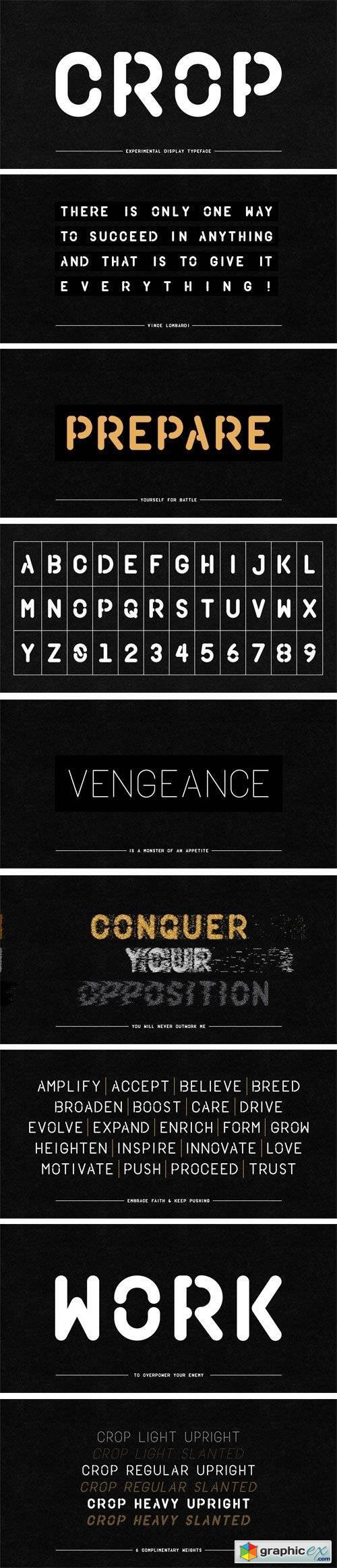 Crop Font Family - 6 Fonts for $133