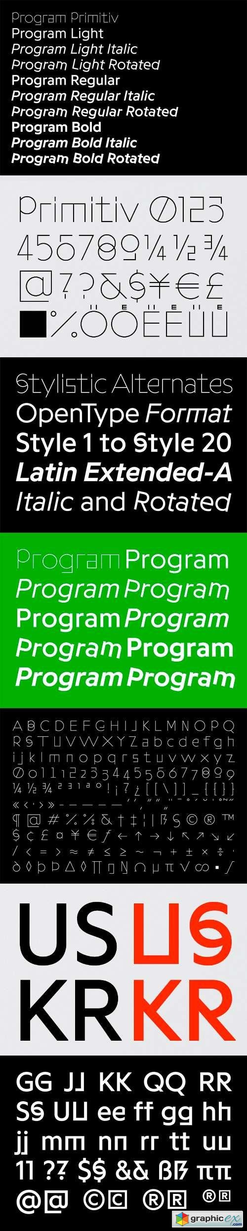 Programme Font Family - 19 Fonts for $516