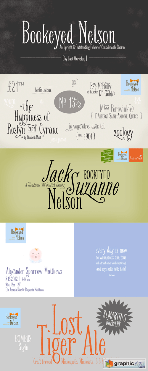 Bookeyed Nelson Font for $30