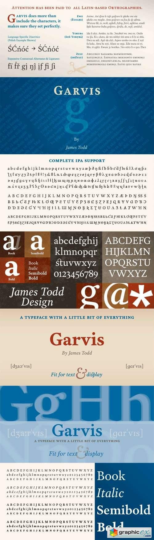 Garvis Pro Font Family - 4 Fonts for $180
