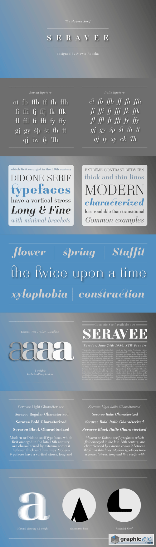 Seravee Font Family - 8 Fonts for $199