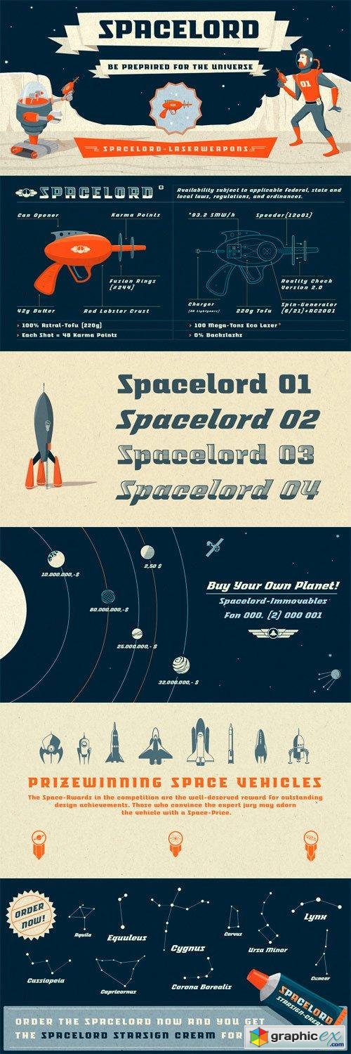 Spacelord Font Family - 5 Fonts for $59