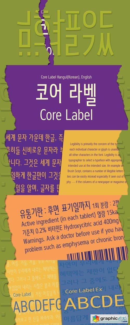 Core Label Font Family $99