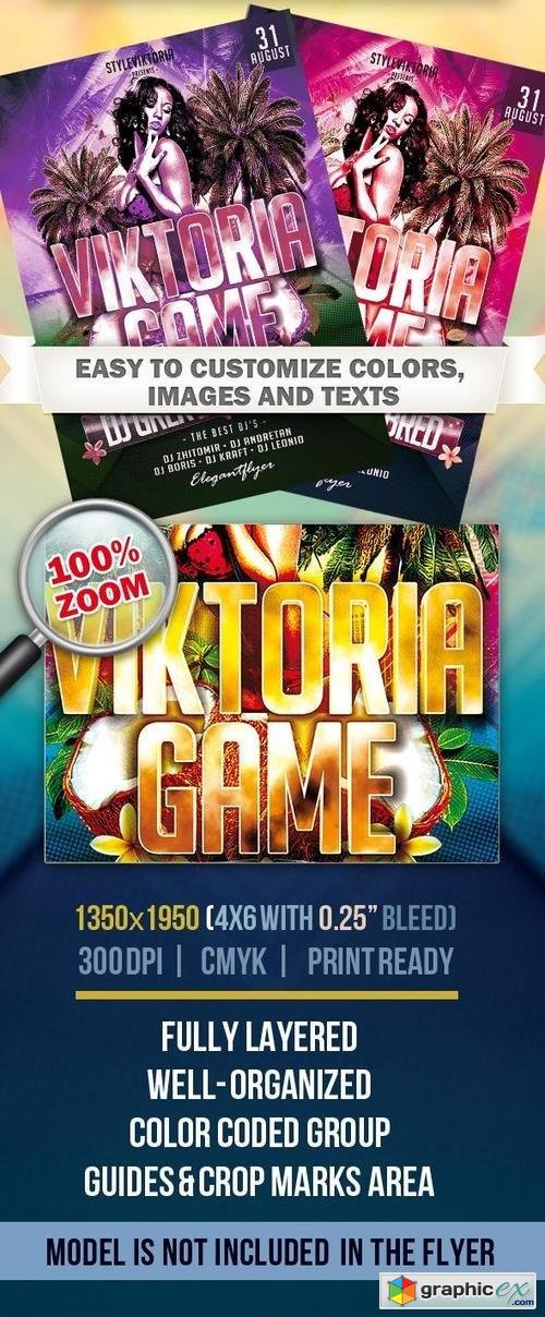 Viktoria Game  Club and Party Flyer PSD Template