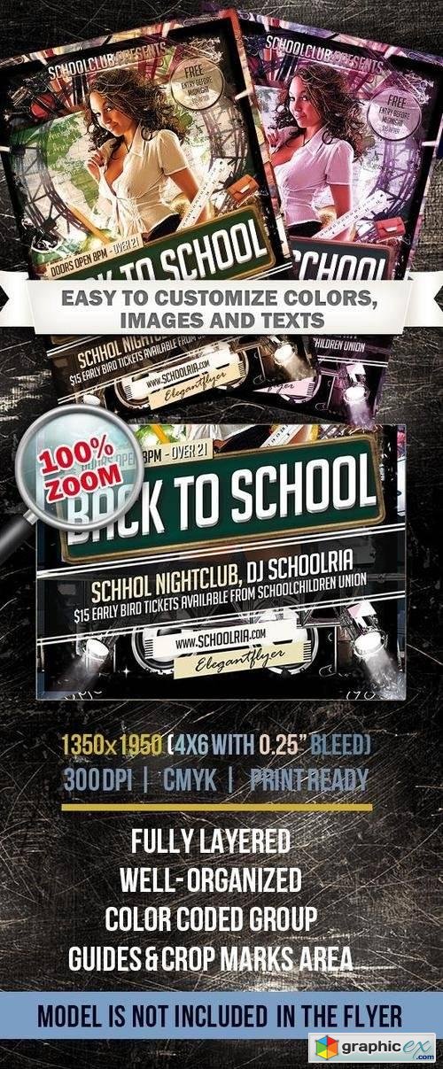 Back To School  Club and Party Flyer PSD Template