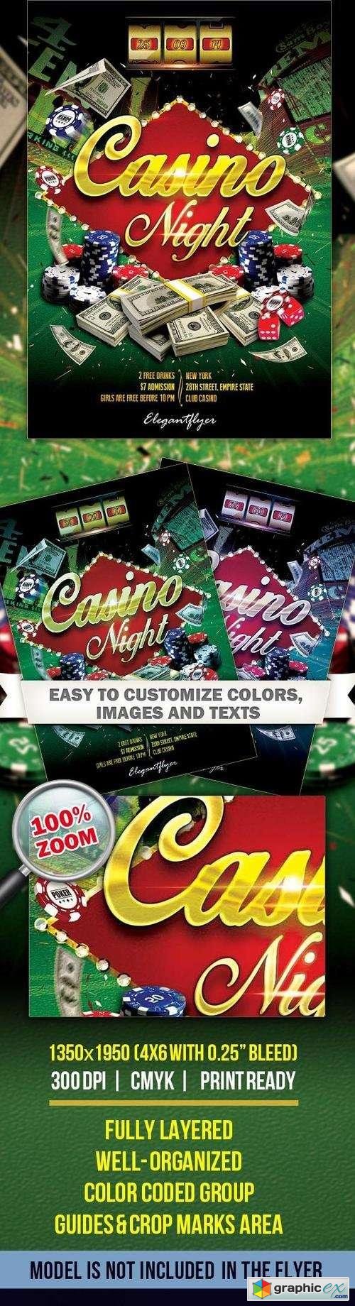Casino Night  Flyer PSD Template