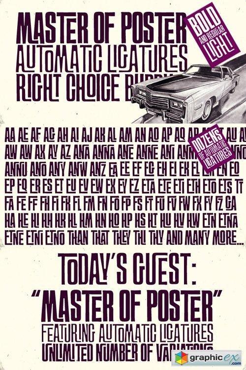 FT Master Of Poster Font Family $39.95