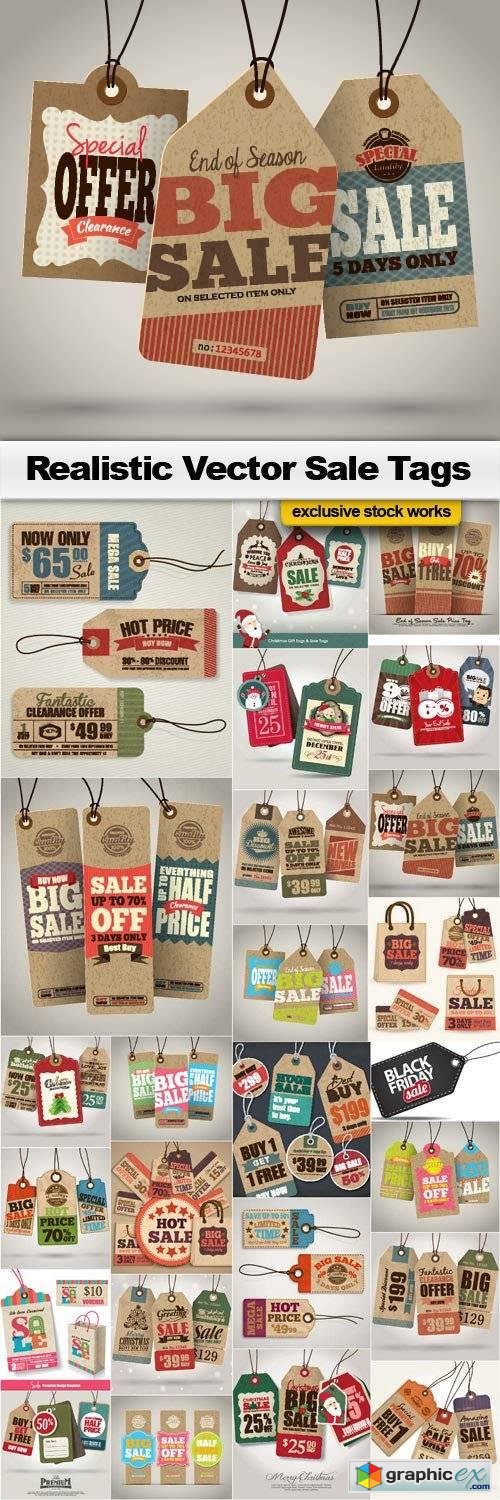 Realistic Vector Sale Tags - 25x EPS