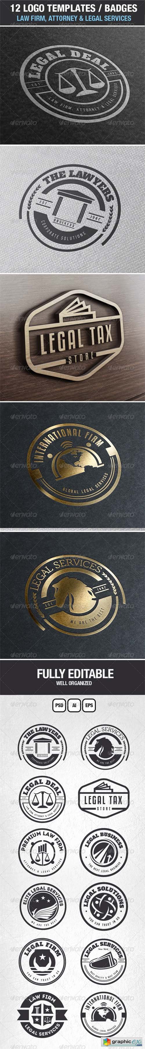 12 Logos & Badges Law Firm & Legal Services 7048297