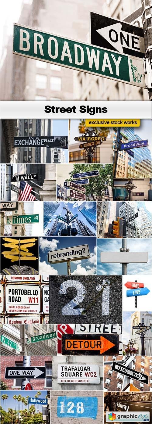 Street Signs - 25x JPEGs