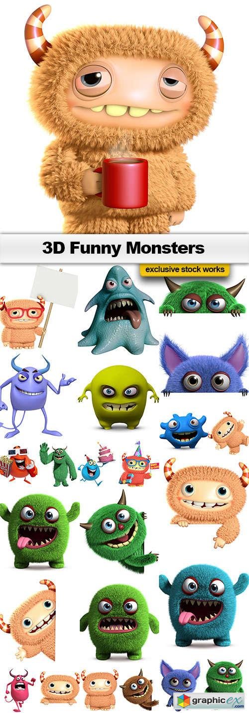 3D Funny Monsters - 25x JPEGs