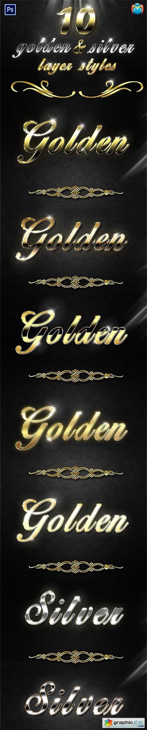 Golden & Silver Layer Styles V.2 9440356