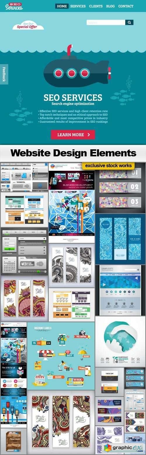 Website Design Elements - 25x EPS