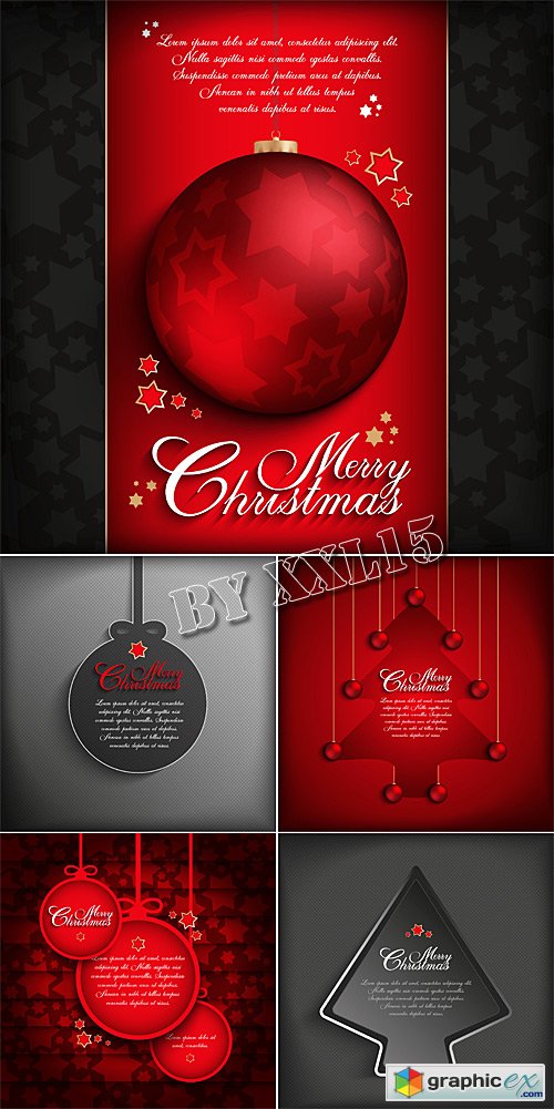 Red and black Christmas cards backgrounds