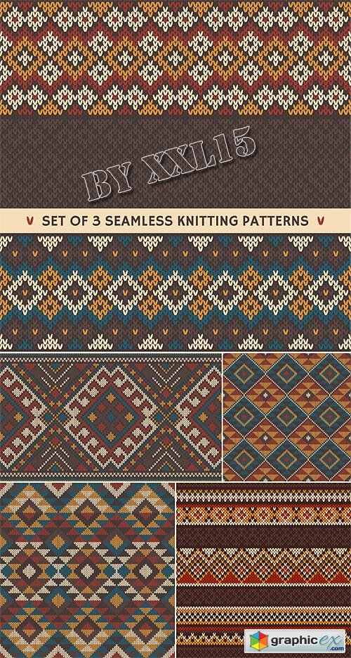 Ethnic knitted seamless patterns