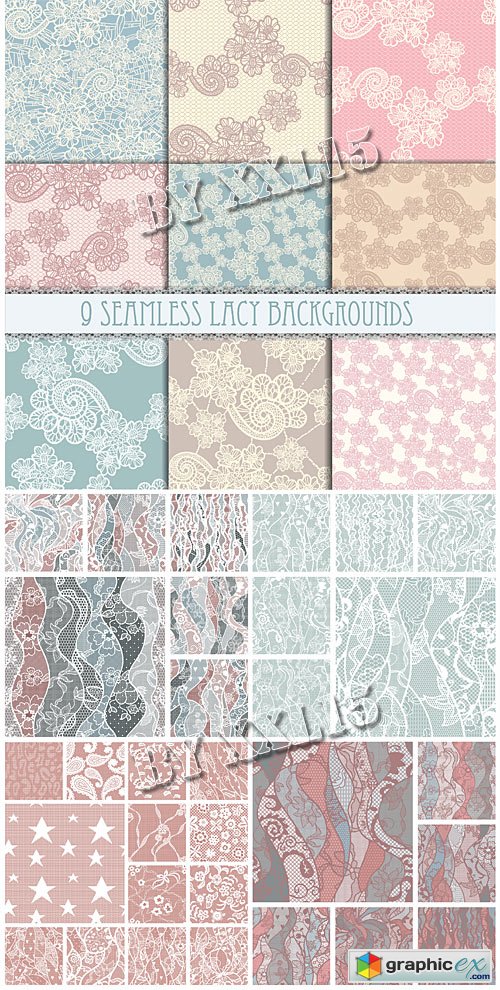 Seamless lacy background patterns