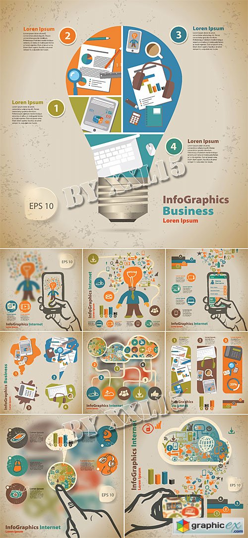 Infographic templates in retro style