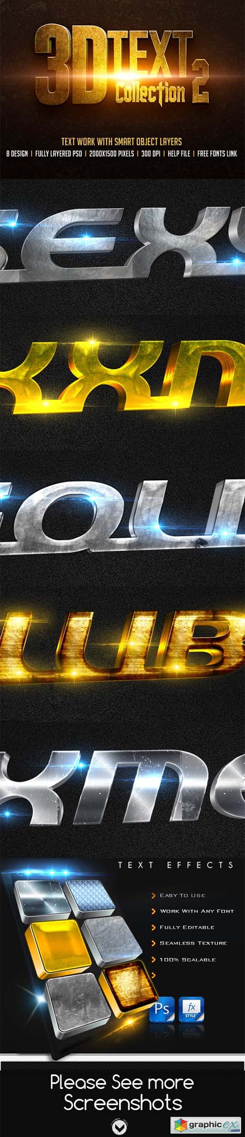 3D Metal Style Text Effect 9412932