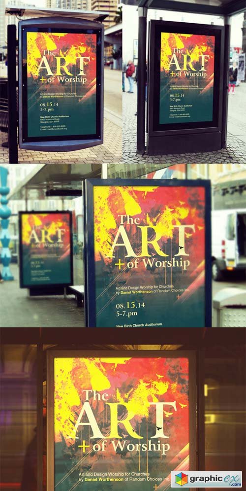 Bus Stop Poster Mockup Template 70162