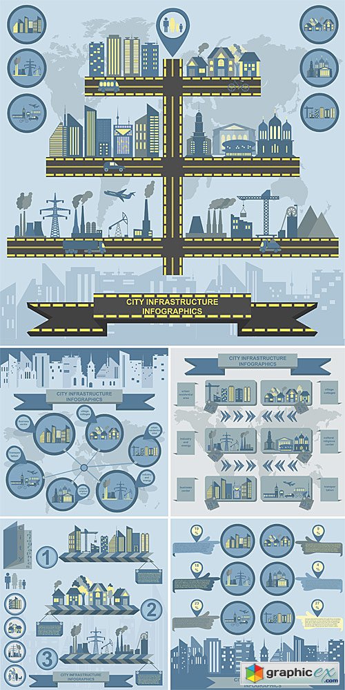 City infographics infrastructure